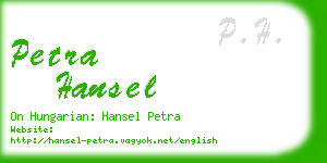 petra hansel business card
